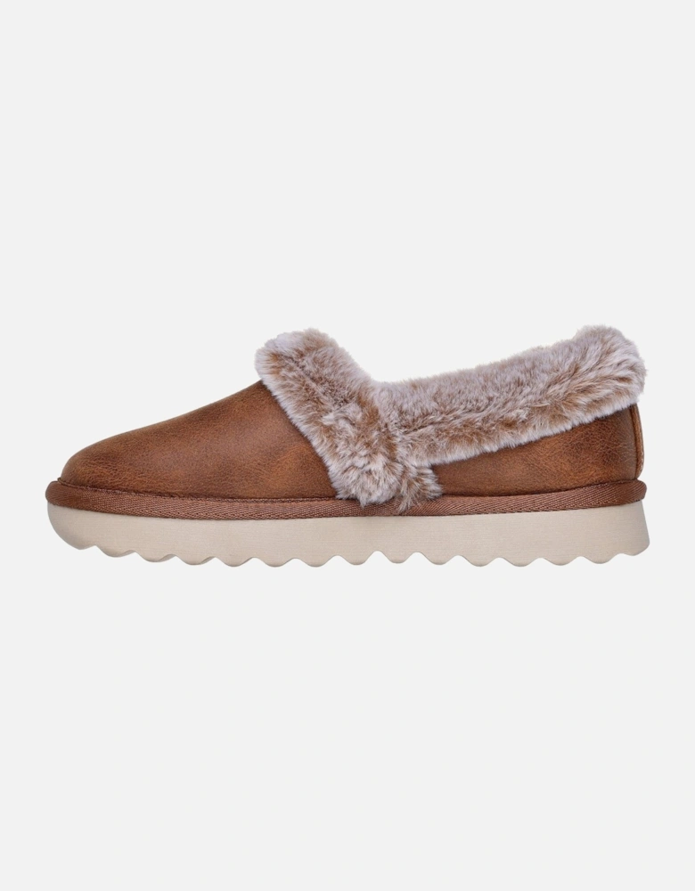 Cozy Up Polyester Women's Chestnut Slippers