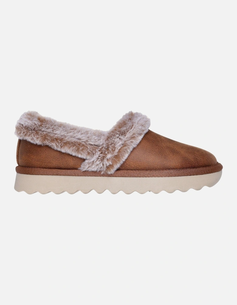Cozy Up Polyester Women's Chestnut Slippers