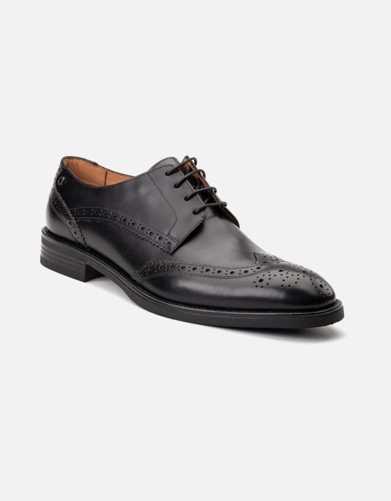 London Pocket Leather Men's Black Brogues Shoes