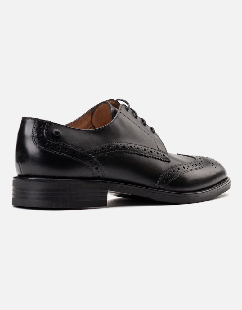 London Pocket Leather Men's Black Brogues Shoes