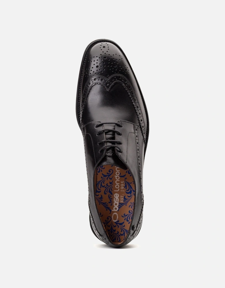 London Pocket Leather Men's Black Brogues Shoes
