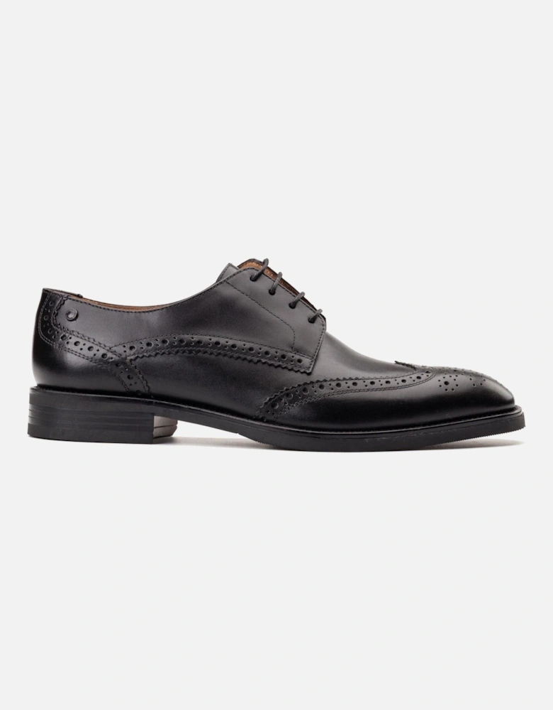 London Pocket Leather Men's Black Brogues Shoes