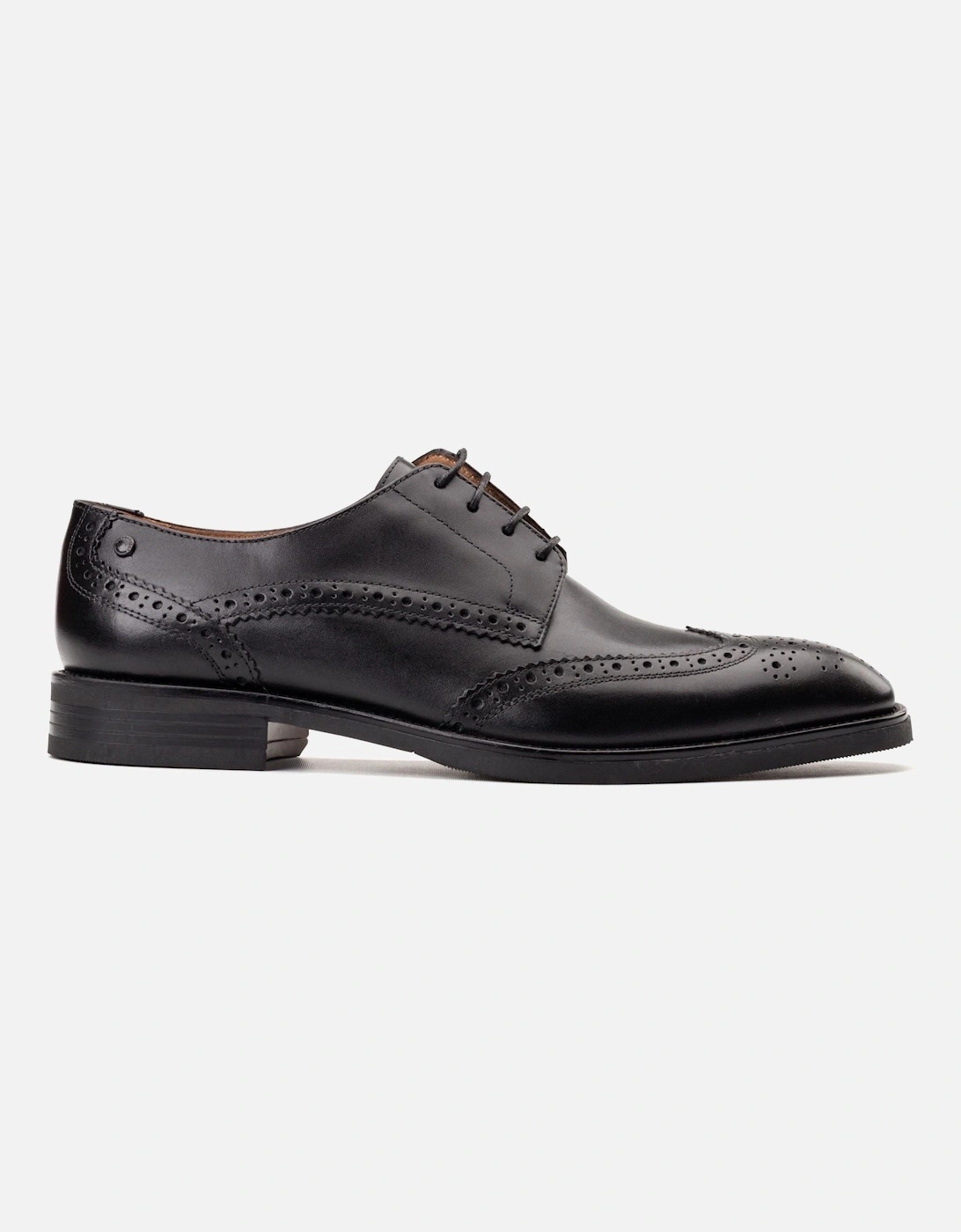 London Pocket Leather Men's Black Brogues Shoes