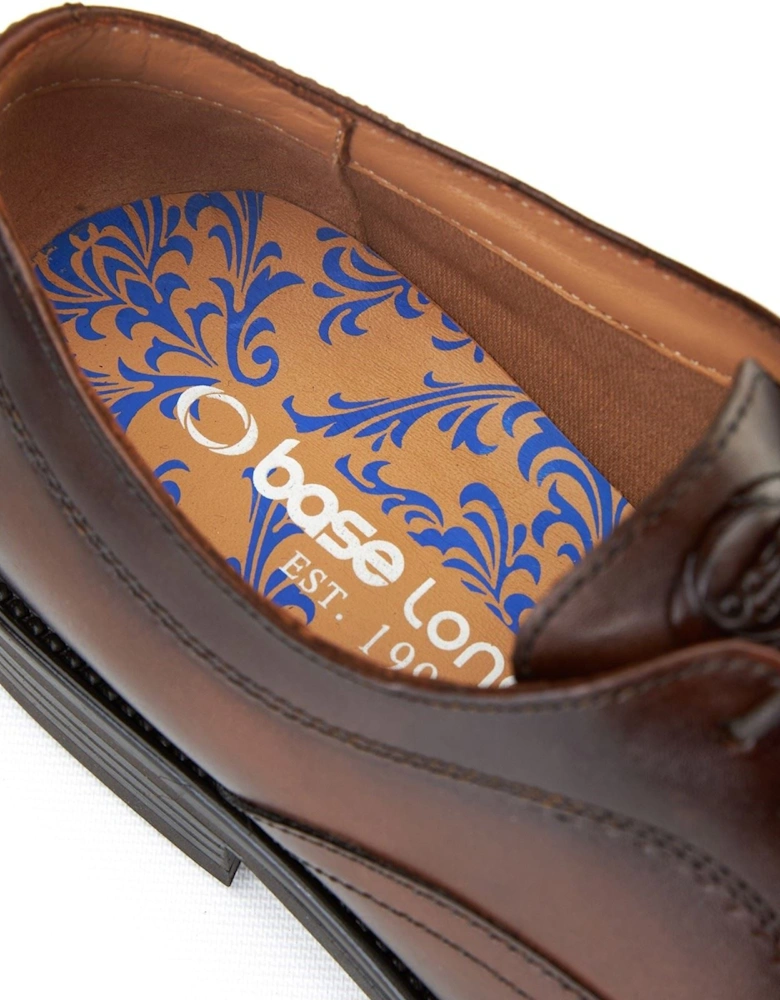 London Lapel Leather Men's Brown Oxford Shoes