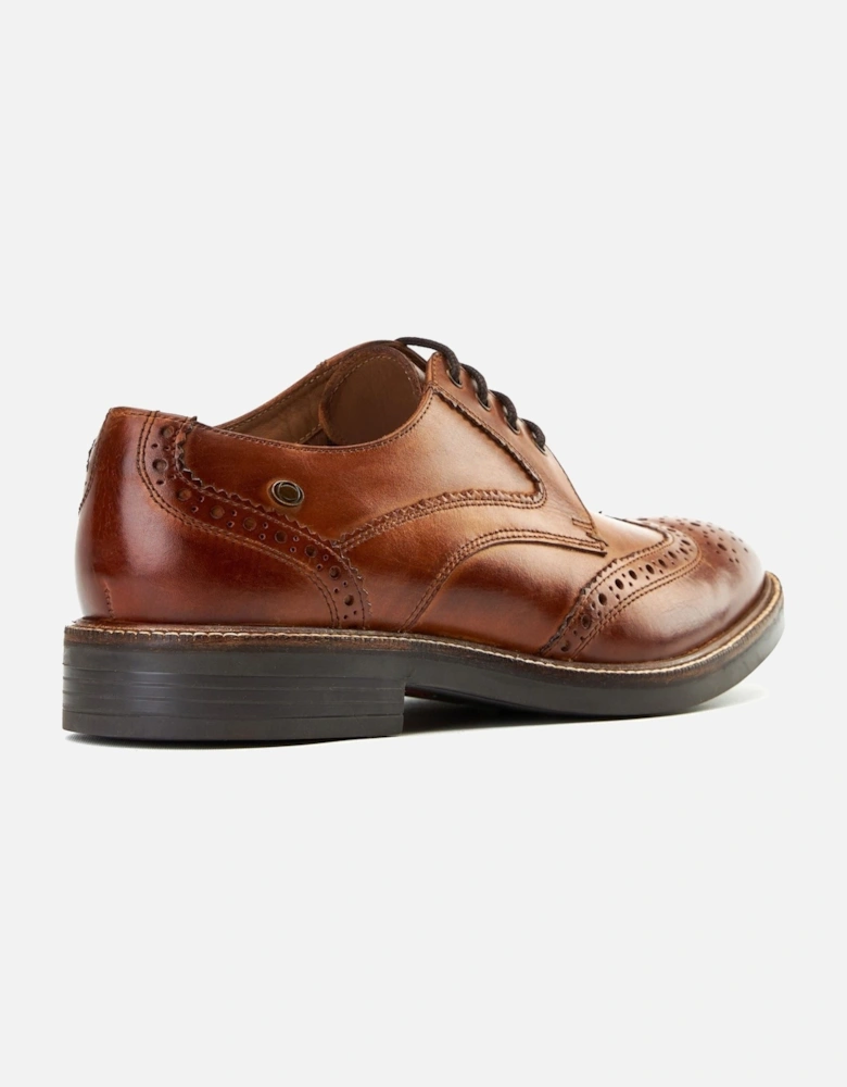 London York Leather Men's Burnt Tan Brogues Shoes