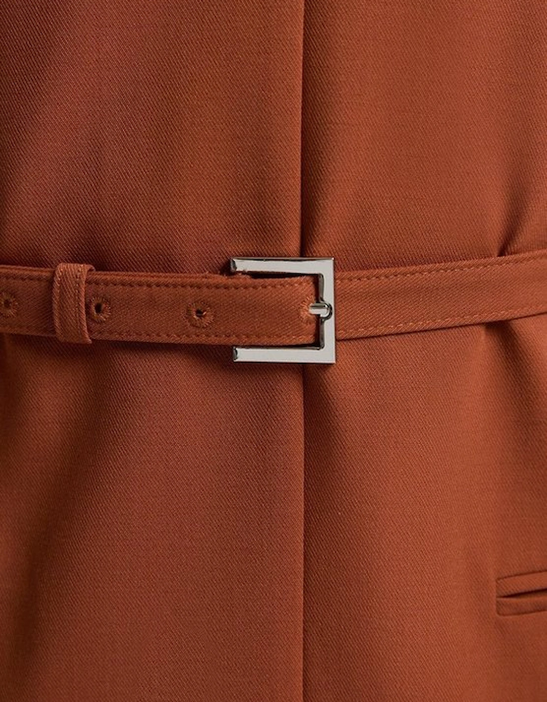 Tailored Twill Essential Sleeveless Belted Pencil Maxi Dress