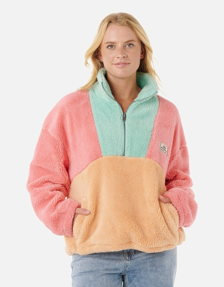Rip Curl Womens Block Party Polar Half Zip Fleece