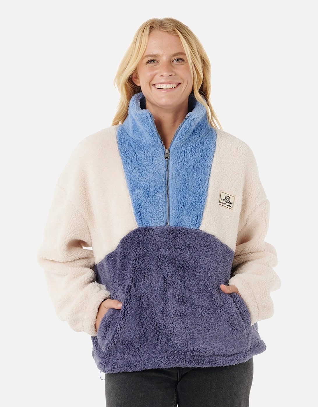 Rip Curl Womens Block Party Polar Half Zip Fleece, 2 of 1