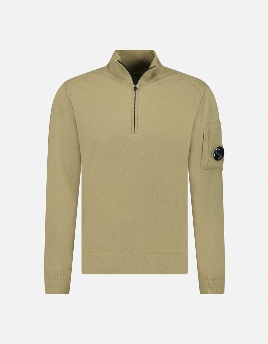 Collar 1/4 Zip Knitted Lens Fleece Sage Green, 3 of 2