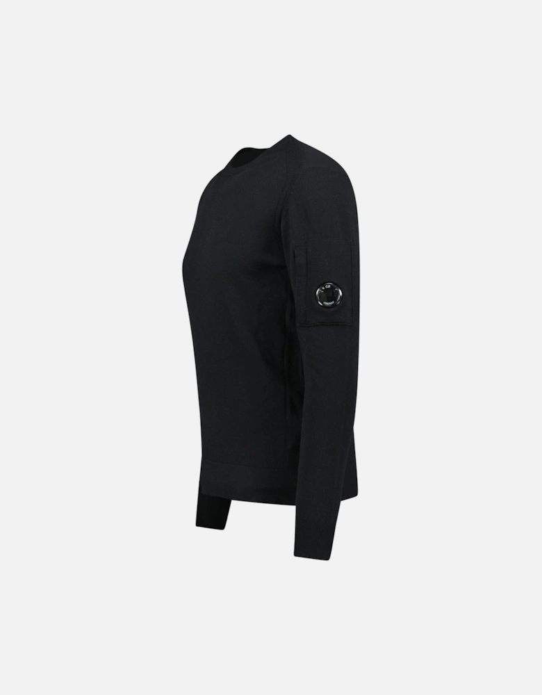 Knitted Wool Crew Neck Sweatshirt Black