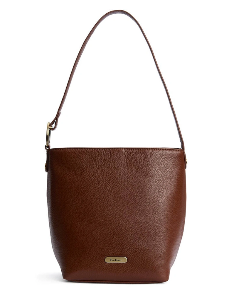 Cedar Womens Leather Bucket Bag - Brown