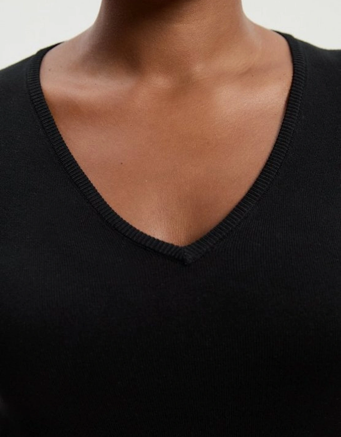 Plus Size Viscose Blend Knitted V Neck Jumper