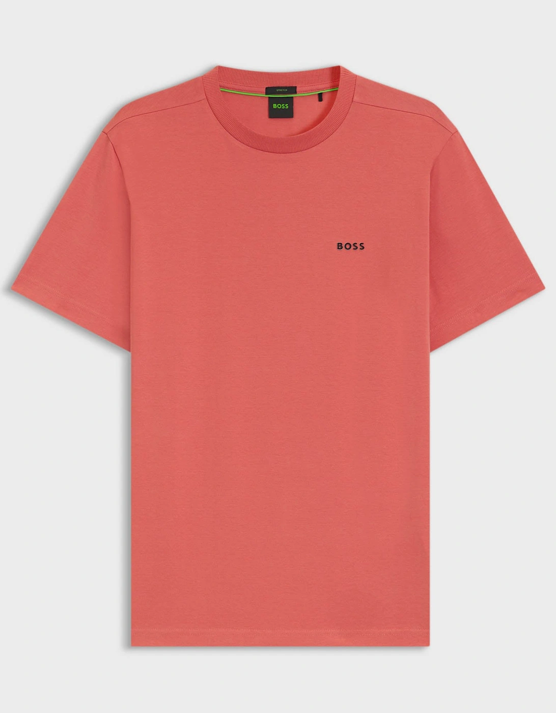BOSS Green Tee Mens Stretch Cotton T-Shirt with Contrast Logo - Medium Pink 667, 2 of 1
