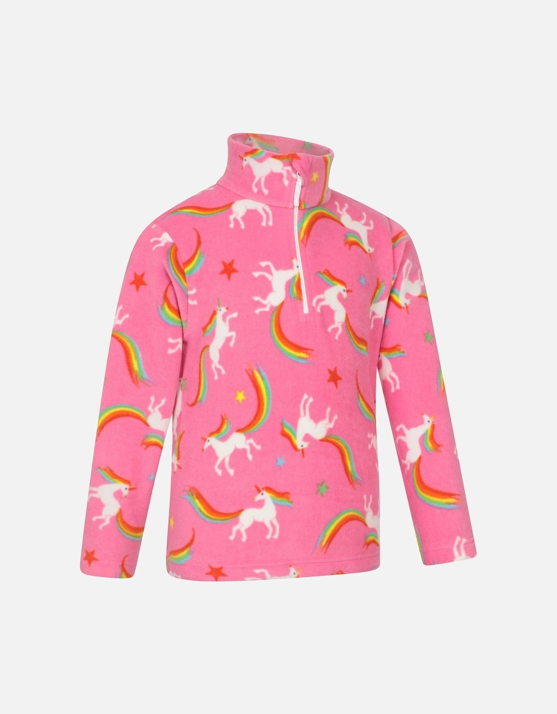 Childrens/Kids Printed Half Zip Fleece Top