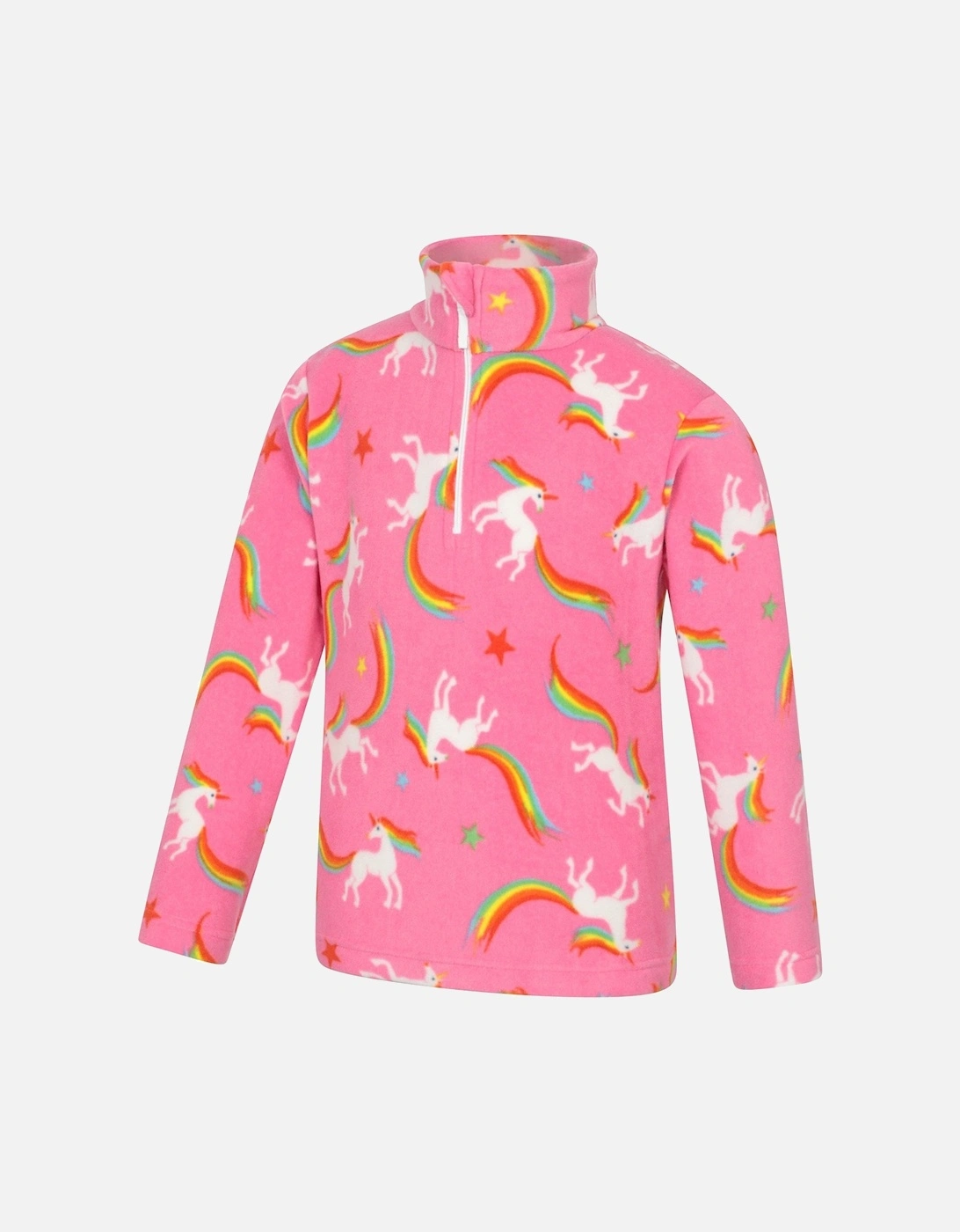 Childrens/Kids Printed Half Zip Fleece Top