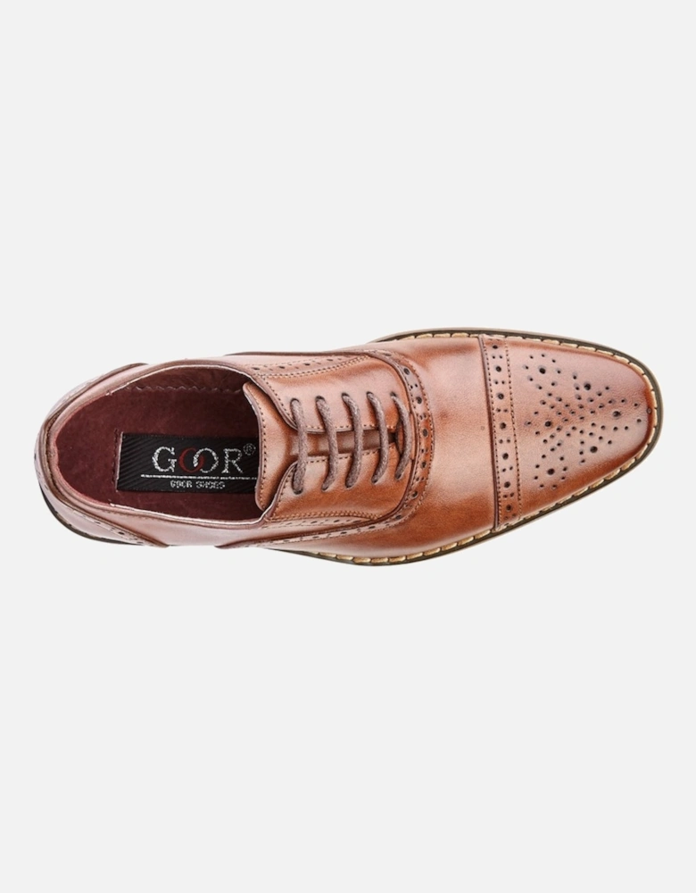 Mens Leather Capped Lace Brogues