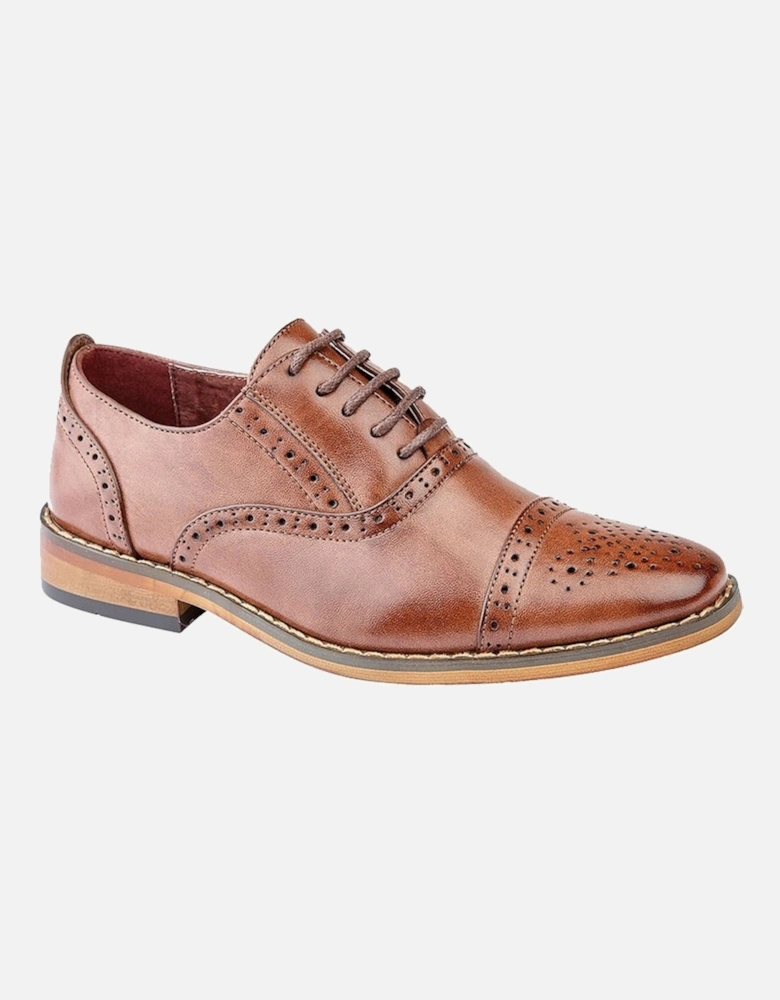 Mens Leather Capped Lace Brogues