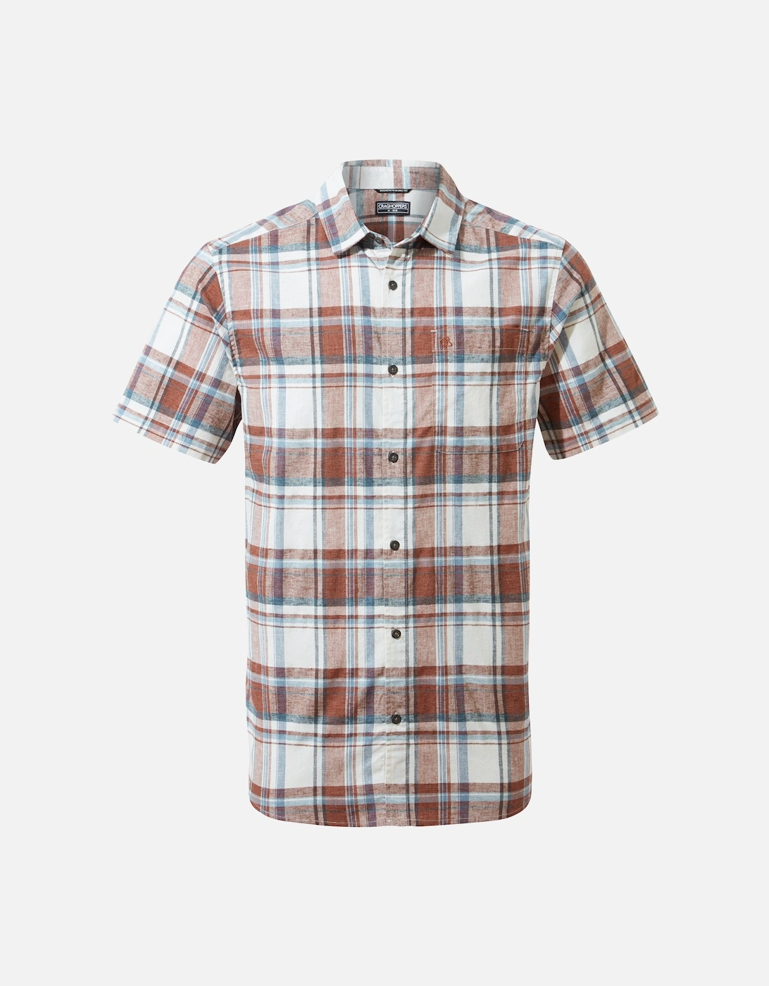 Mens Hila Checked Short-Sleeved Shirt, 6 of 5