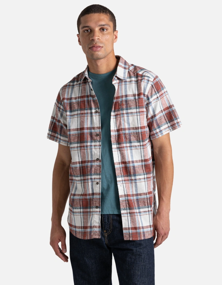 Mens Hila Checked Short-Sleeved Shirt