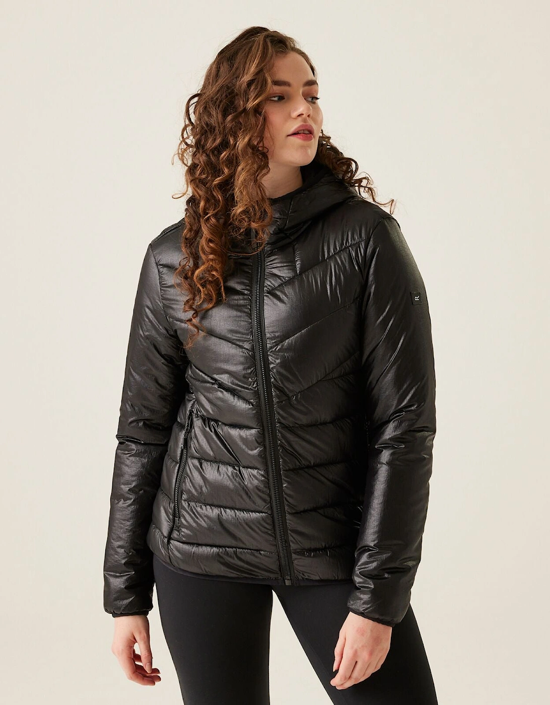 Womens Heatherly Hooded Padded Jacket, 2 of 1
