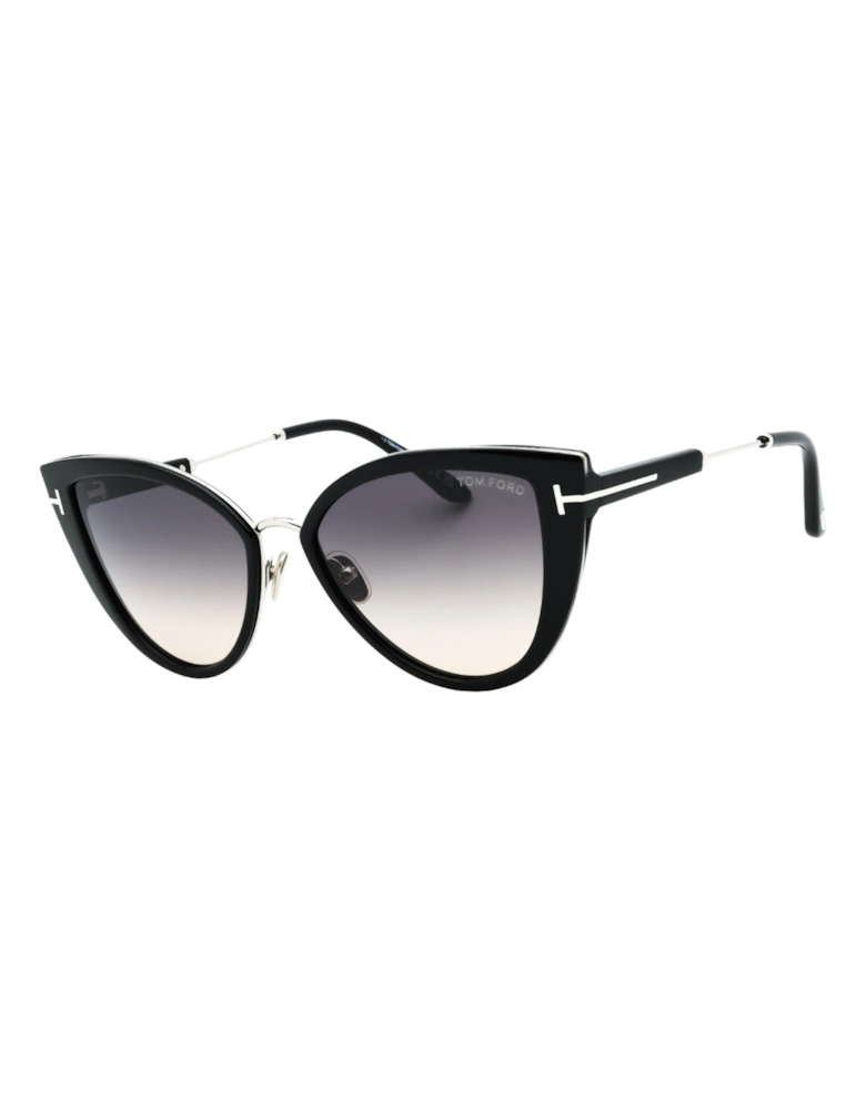 Anjelica-02 Shiny Black Sunglasses