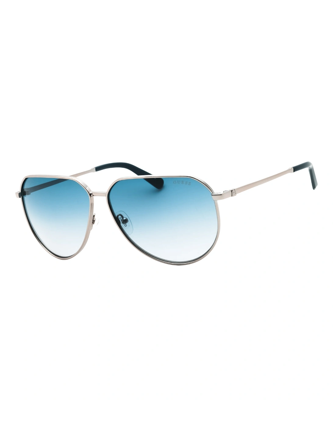 Shiny Gunmetal Grey Gradient Blue Lensed Sunglasses, 3 of 2
