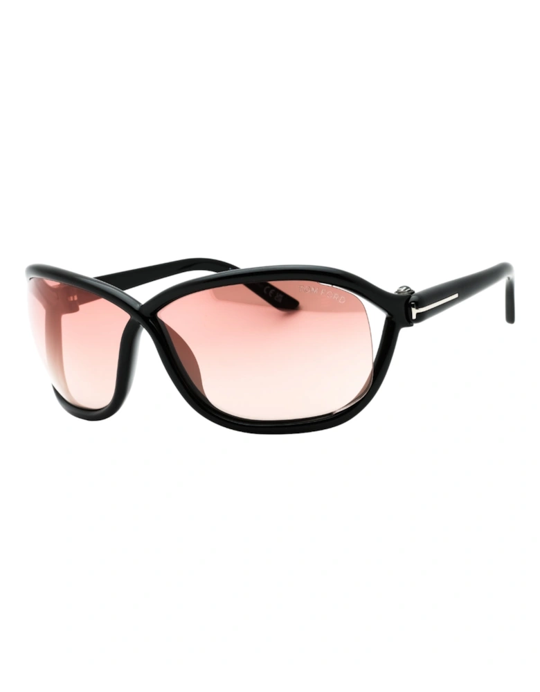 Mirror Velvet Lens Shiny Black Sunglasses