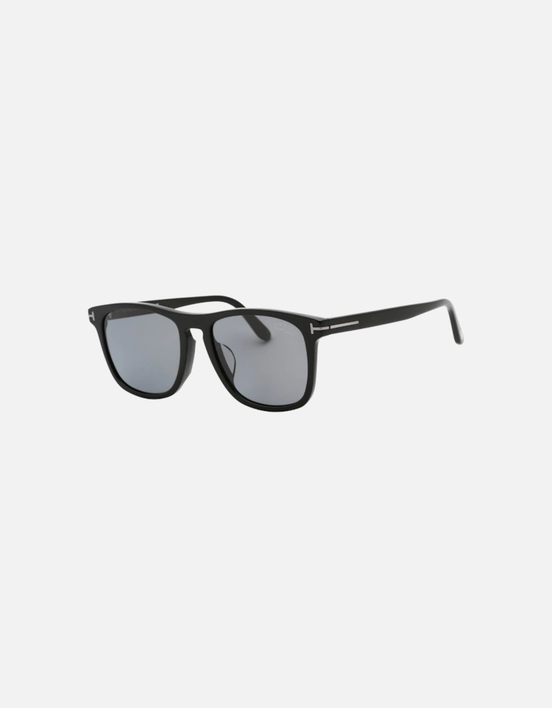 Smoke Polarized Lens Shiny Black Sunglasses