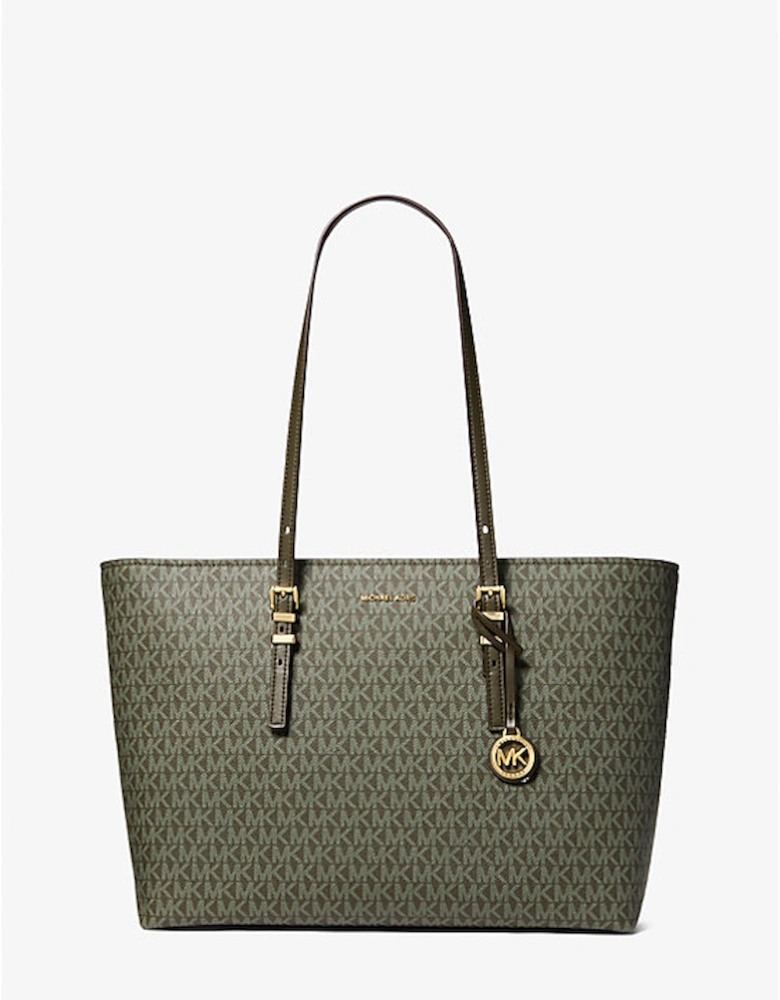 Quinn Large Signature Logo and Leather Tote Bag