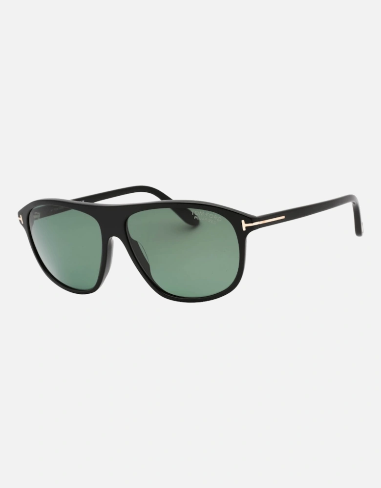 Prescott Green Polarized Lens Shiny Black Sunglasses