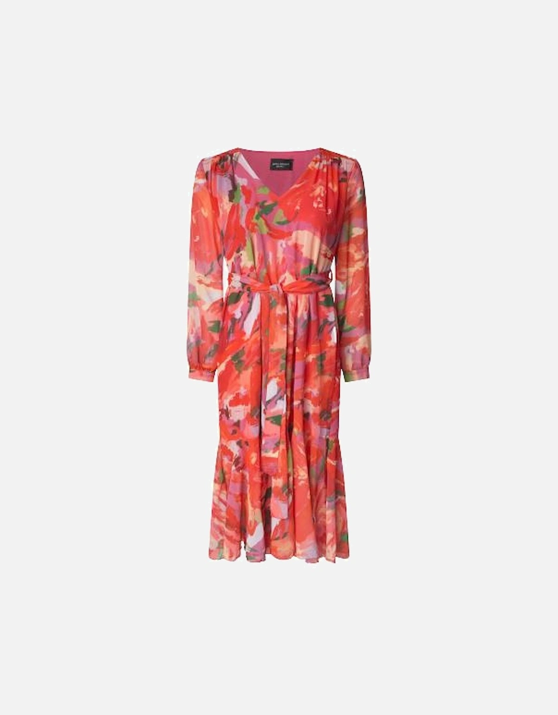 Belted Midi Dress Red, 5 of 4