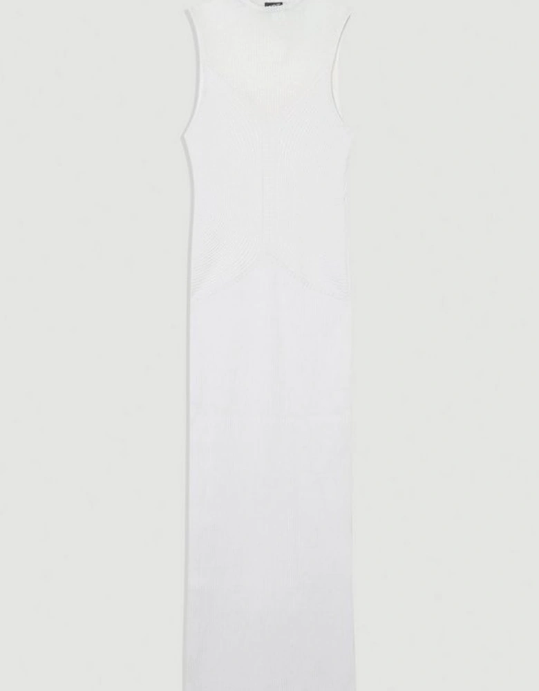 Sheer Yolk Knitted Midi Dress