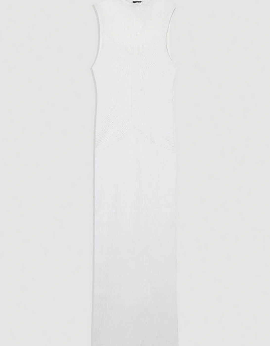 Sheer Yolk Knitted Midi Dress