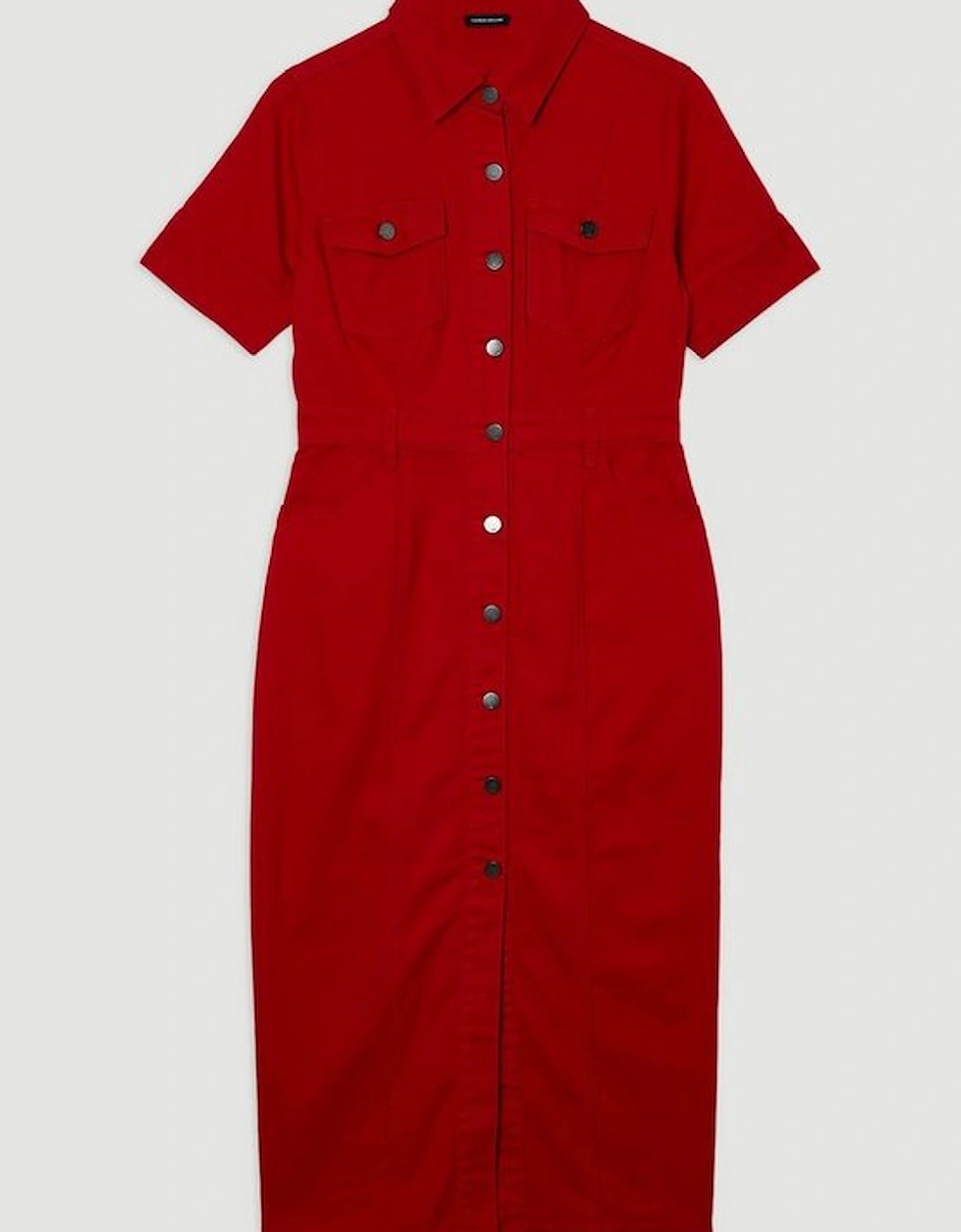Denim Short Sleeve Shirt Dress