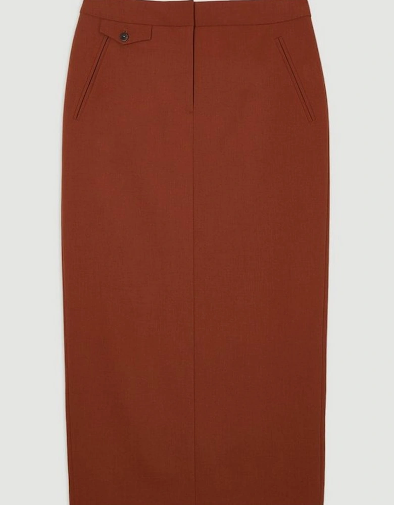 Tailored Twill Essential Pencil Maxi Skirt