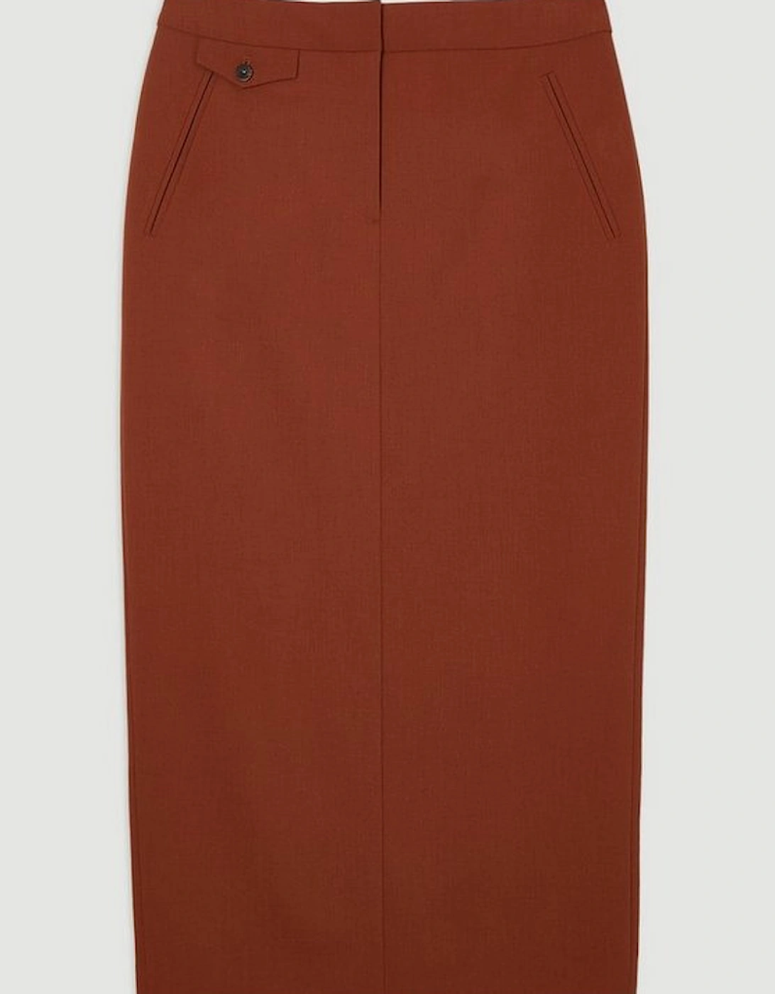 Tailored Twill Essential Pencil Maxi Skirt