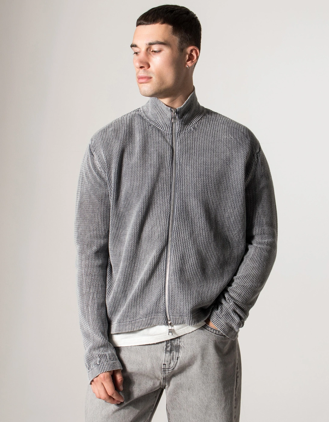 Pigment Dyed Loose Gauge Track Jacket