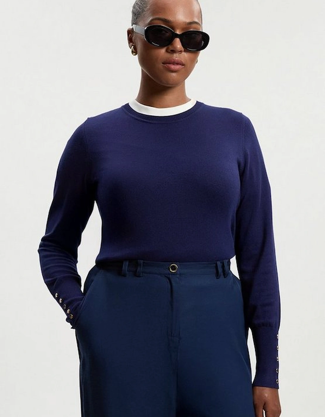 Plus Size Viscose Blend Knitted Crew Neck Jumper, 4 of 3