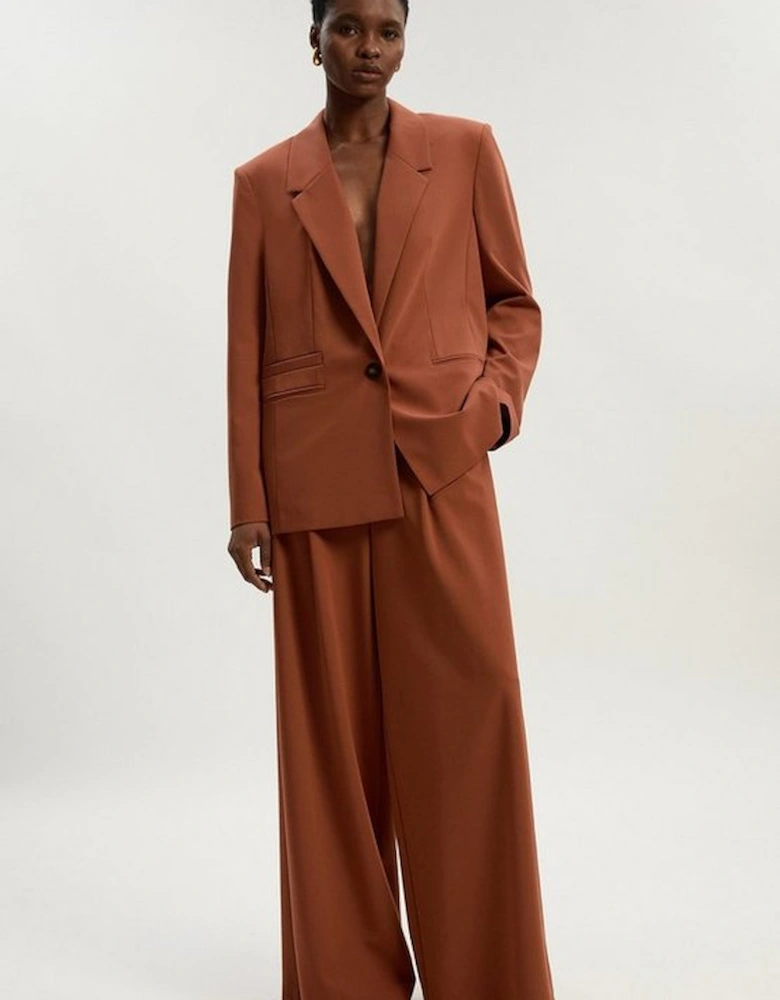 Tailored Twill Essential Wide Leg Trouser