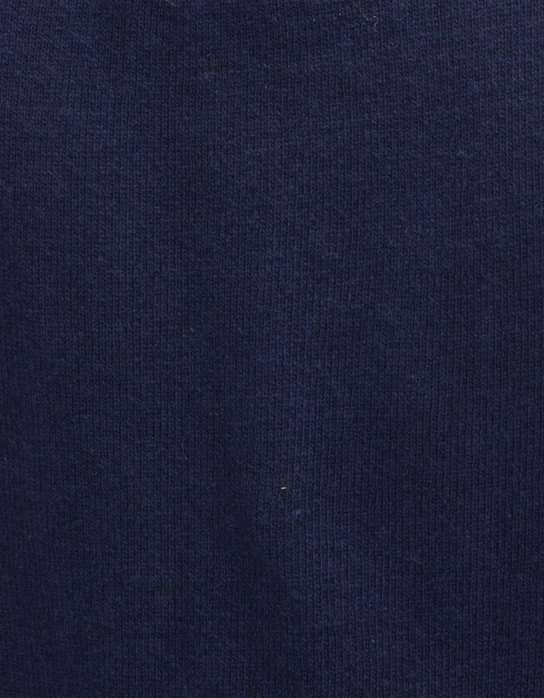 Pendle Crew Knitted Womens Jumper - Navy/Hessian Tartan