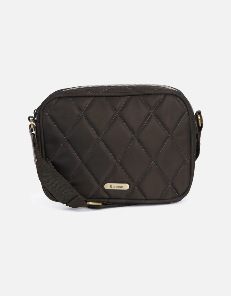 Womens Quilted Crossbody Bag - Olive