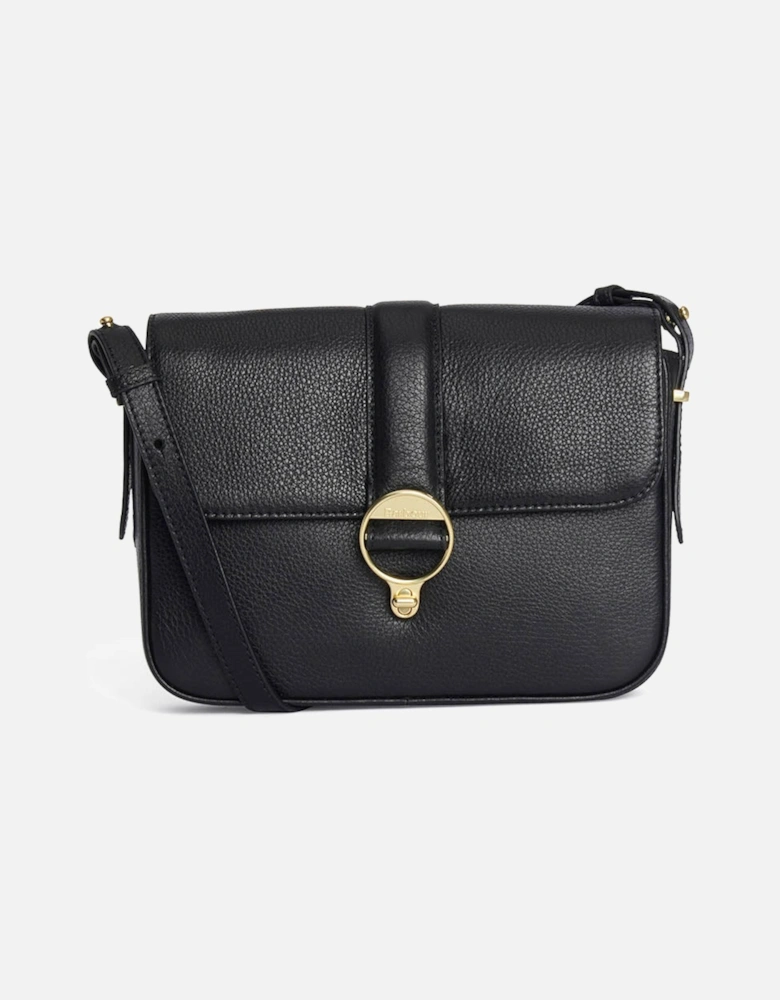 Rosa Womens Leather Crossbody Bag - Black