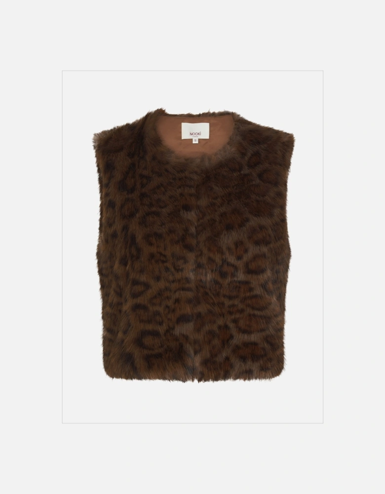 EDELWEISS GILET Chocolate Leopard