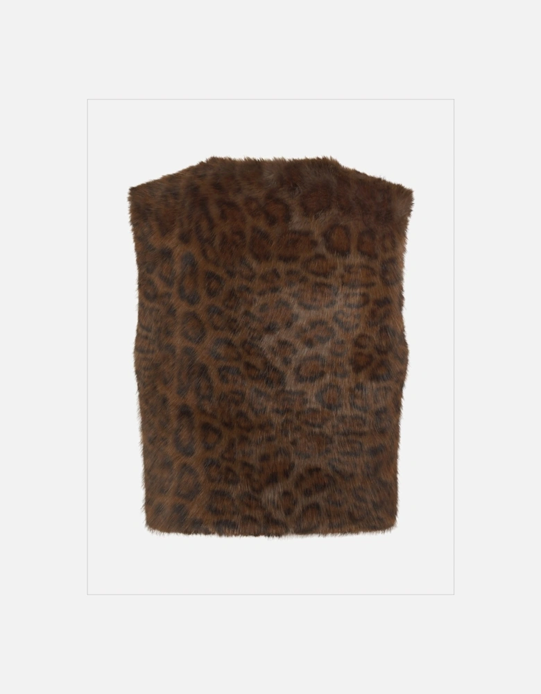EDELWEISS GILET Chocolate Leopard