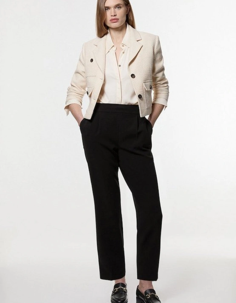 Tall Compact Stretch Essential Tailored High Waist Slim Leg Trouser