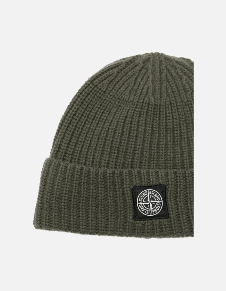 Compass Patch Beanie Hat Green