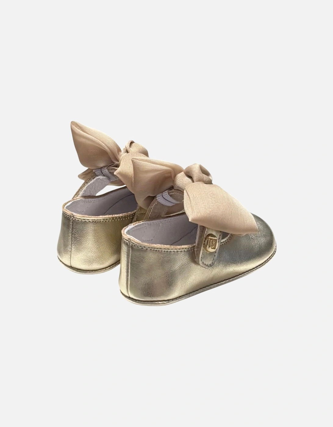 Girls Gold Velcro Soft Sole Shoes