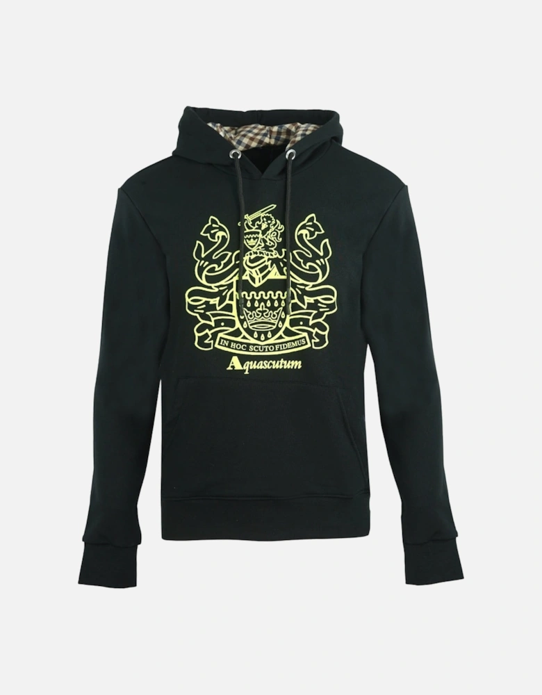 Large Crest Black Hoodie
