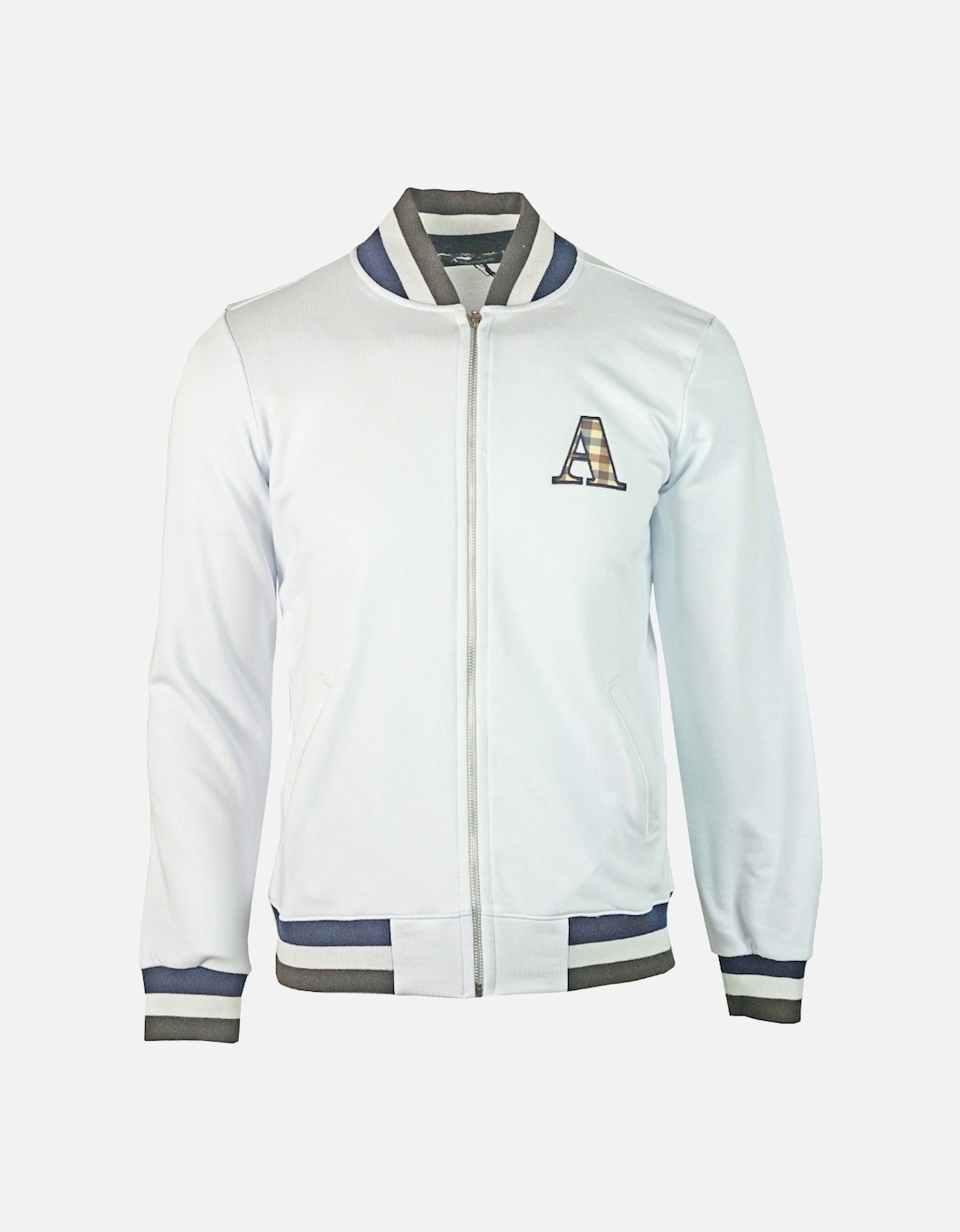 A Logo Zip Sweater White Jacket, 3 of 2