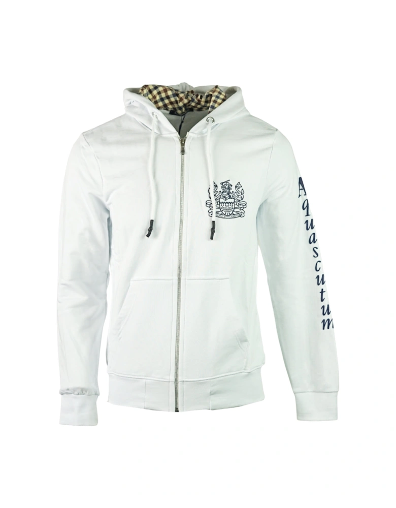 Waterfield Logo White Zip Hoodie